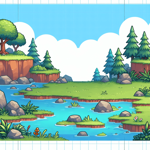 doğal alan.
Single Game Texture.  In-Game asset.  2d.  Blank background.  High contrast.  No shadows