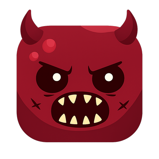 Bunun hiç birşey ni değiştirme sadece rengini koyu kırmızı ve açık kırmızı.gözlerinin bebeklerini büyült ve kafasına şeytan boynuzlari koy ve arkaplanı olmasın