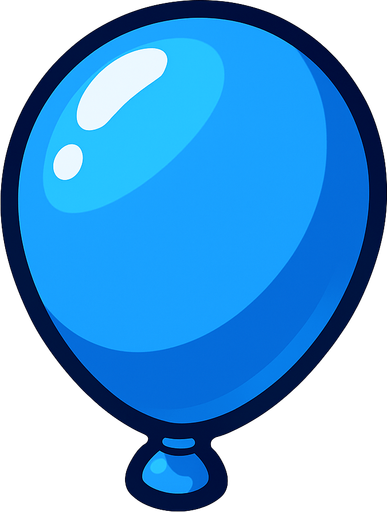 A blue balloon without the string..
In-Game asset.  2d.  High contrast.  No shadows