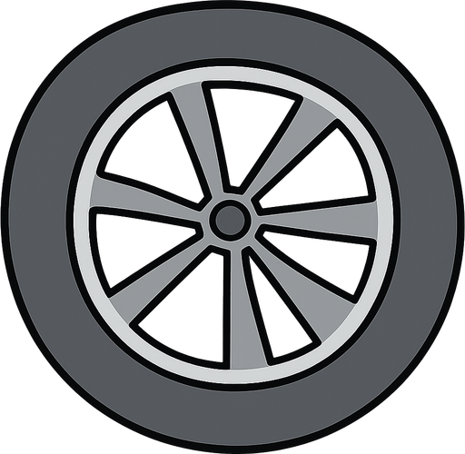 2d car wheel. No background. Transparent background. Blank background. No shadows. 2d. In-Game asset. flat