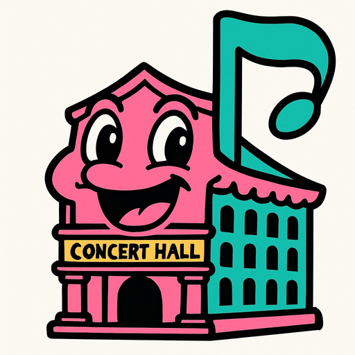Nota musical de una Sala de Conciertos Viviente.
In-Game asset.  2d.  High contrast.  No shadows