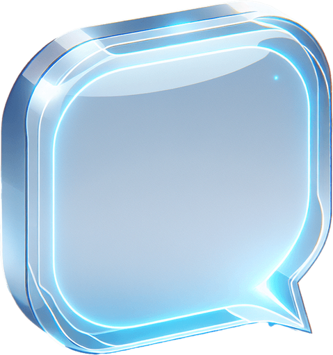 A 2D holographic UI board, viewed from the front, designed like a futuristic speech bubble. It has a flat, semi-transparent surface with a soft blue glow around its edges. The design is minimal and clean, incorporating a subtle holographic effect with smooth light accents, making it ideal for displaying text in a sleek, high-tech style.
Single Game Texture. In-Game asset. 2d. Blank background. High contrast. No shadows.