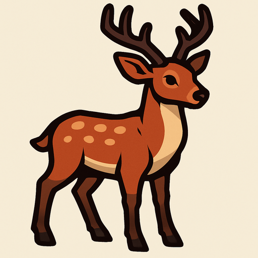 Deer.
In-Game asset.  2d.  High contrast.  No shadows