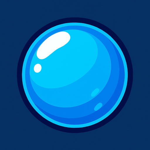 Blue bubble.
In-Game asset.  2d.  High contrast.  No shadows
