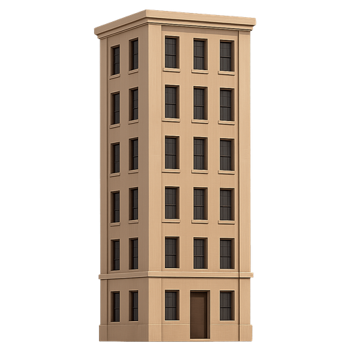 building. No background. Transparent background. Blank background. No shadows. 2d. In-Game asset. flat