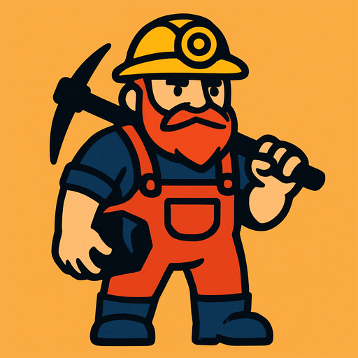 Madenci.
In-Game asset.  2d.  High contrast.  No shadows