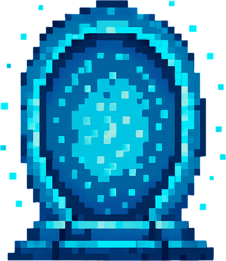 portal de pixeles de luz.
In-Game asset.  2d.  High contrast.  No shadows