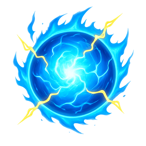 Energy ball.
Single Game Texture.  In-Game asset.  2d.  Blank background.  High contrast.  No shadows