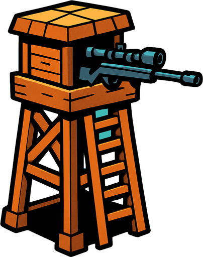 sniperTowerAsset.
In-Game asset.  2d.  High contrast.  No shadows