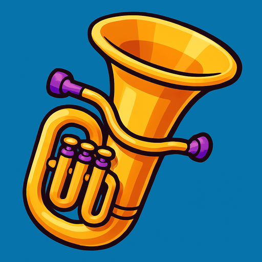 tuba.
In-Game asset. 3d.  High contrast.  No shadows