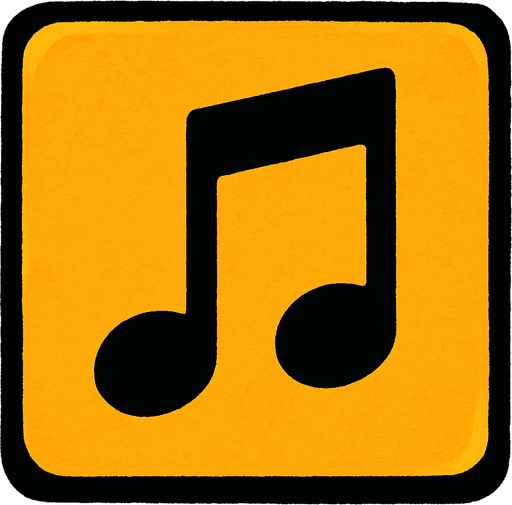 A "single" tile of musical note 🎵.
In-Game asset.  2d.  High contrast.  No shadows