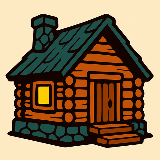cabin.
In-Game asset.  2d.  High contrast.  No shadows