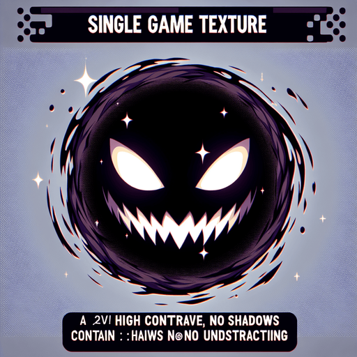black hole with evil face. anime style.
Single Game Texture.  In-Game asset.  2d.  Blank background.  High contrast.  No shadows