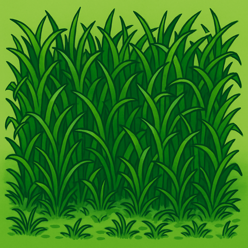 Junglee grass ground which is a bit overgrown.
In-Game asset.  2d.  High contrast.  No shadows