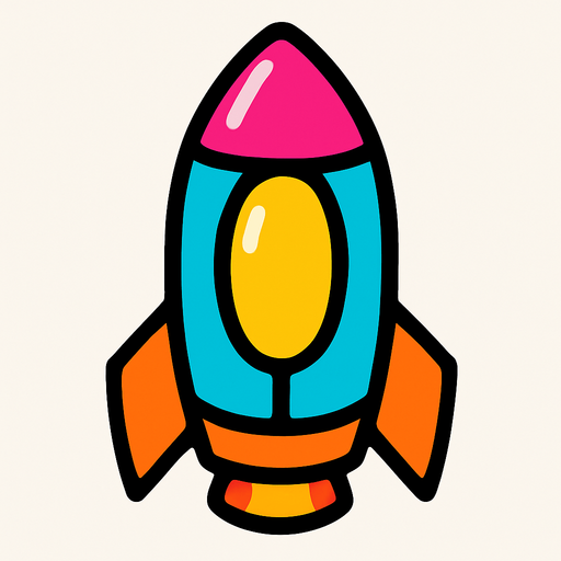 colorful ship bullet facing up.
In-Game asset.  2d.  High contrast.  No shadows