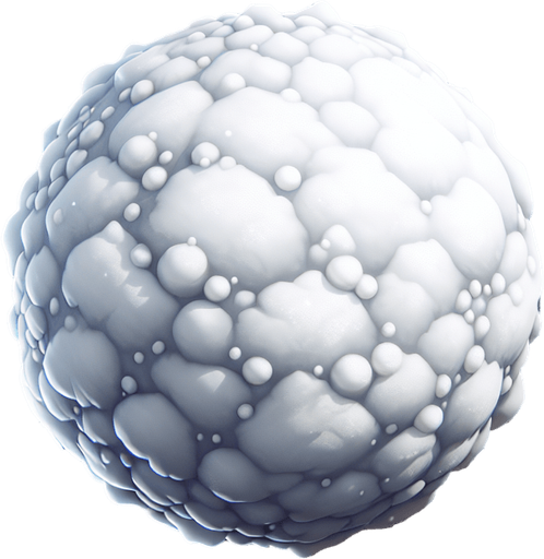 snowball.
Single Game Texture.  In-Game asset.  2d.  Blank background.  High contrast.  No shadows
