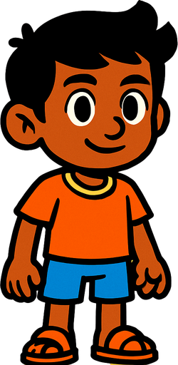 indian young boy character.
In-Game asset.  2d.  High contrast.  No shadows