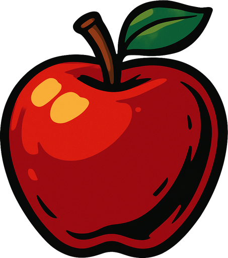 an apple.
In-Game asset.  2d.  High contrast.  No shadows