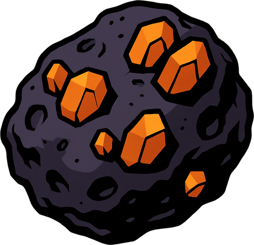asteroid manganese - yazısız.
In-Game asset.  2d.  High contrast.  No shadows