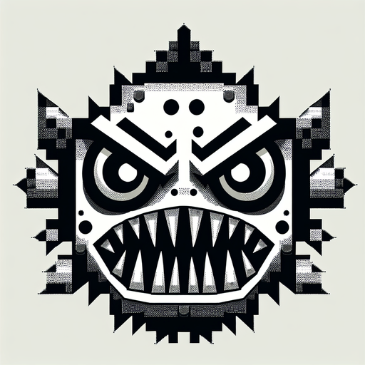 kötü balık.
Single Game Texture.  In-Game asset.  2d.  Blank background.  High contrast.  No shadows