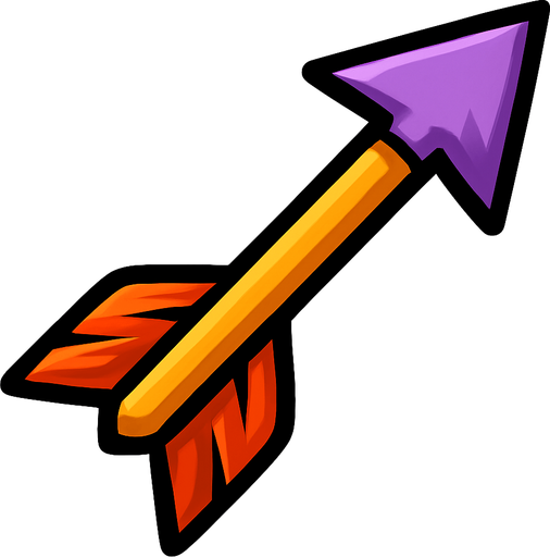 arrow.
In-Game asset.  2d.  High contrast.  No shadows