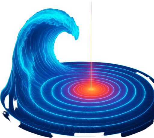 Variation hologram neon shockwave projection glowing tsunami wave expanding circles 3d waves