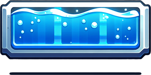 water health bar
Single Game Texture. In-Game asset. 2d. Blank background. High contrast. No shadows.
