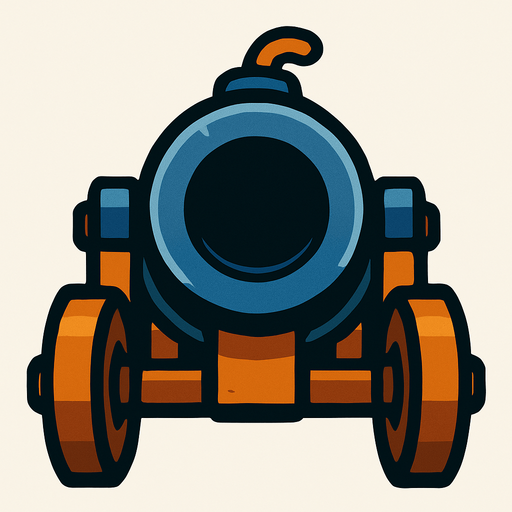 Canon facing forward.
In-Game asset.  2d.  High contrast.  No shadows