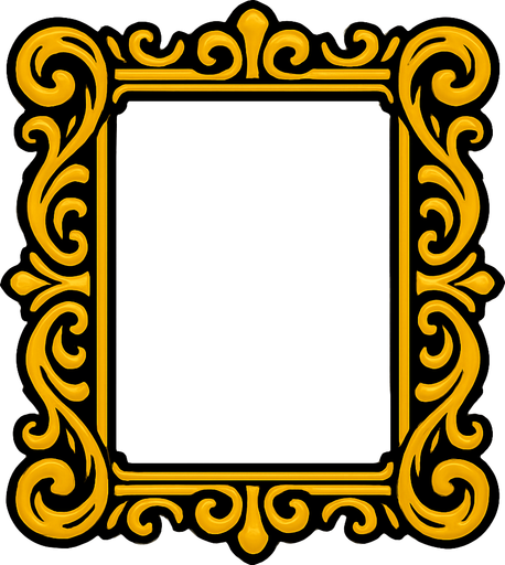 Süslü çerçeve kenarları dikdörtgen.
In-Game asset.  2d.  High contrast.  No shadows