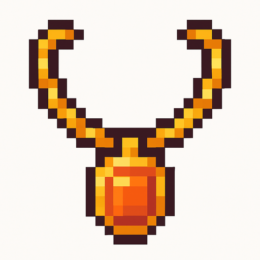 pixel necklace.
In-Game asset.  2d.  High contrast.  No shadows