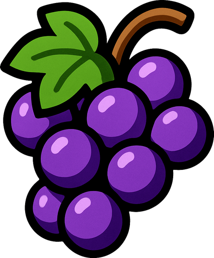 grape.
In-Game asset.  2d.  High contrast.  No shadows