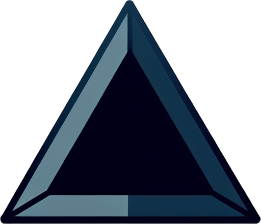 A simple Triangle, flat shaded, bevelled edges.
Single Game Texture. In-Game asset. 2d. Blank background. High contrast. No shadows.