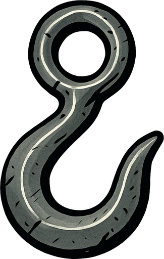 steel hook.
In-Game asset.  2d.  High contrast.  No shadows