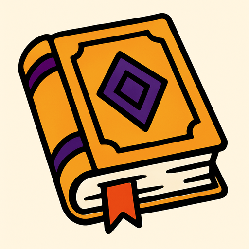 a book.
In-Game asset.  2d.  High contrast.  No shadows