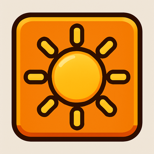 Sun button.
In-Game asset.  2d.  High contrast.  No shadows