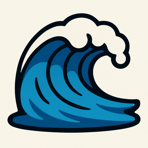 Small wave.
In-Game asset.  2d.  High contrast.  No shadows