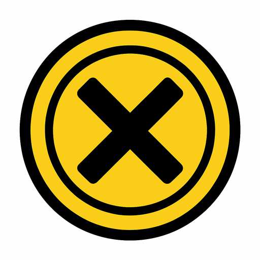 Siyah X işaretli jeton.
In-Game asset.  2d.  High contrast.  No shadows