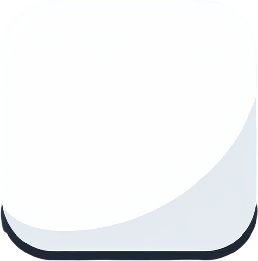 Single white square. Round corners. Vector. Simple details. Flat shaded. No shadows. No outlines.