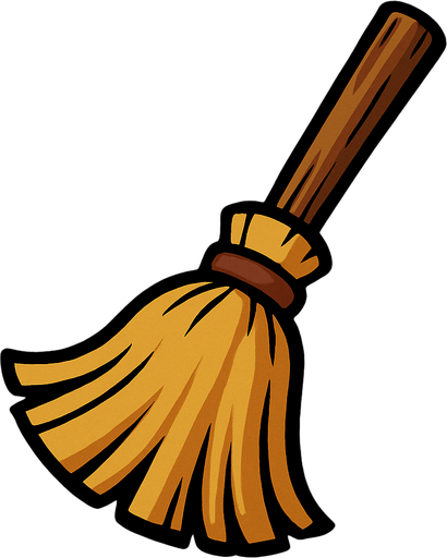 Broom.
In-Game asset.  2d.  High contrast.  No shadows