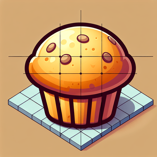 Imple 2d Muffin, flat.
Single Game Texture. In-Game asset. 2d. Blank background. High contrast. No shadows.