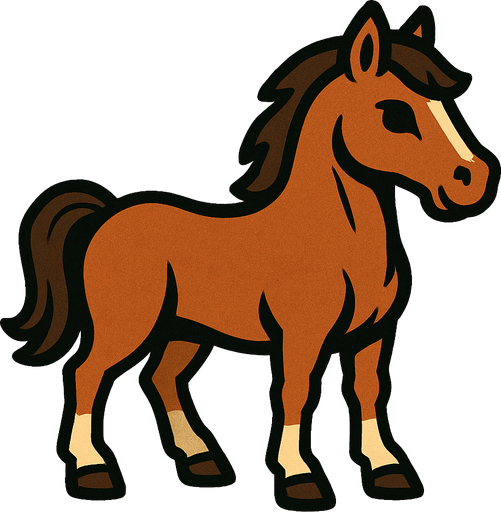 Horse.
In-Game asset.  2d.  High contrast.  No shadows