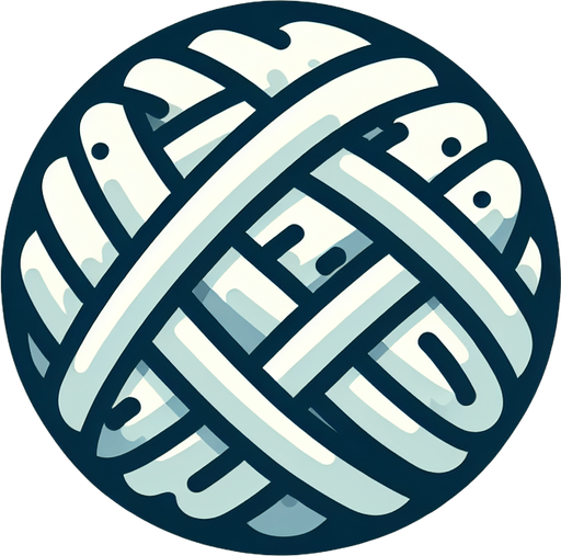 Una bola de lana.
Single Game Texture.  In-Game asset.  2d.  Blank background.  High contrast.  No shadows