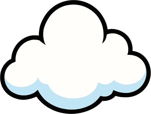 una nube.
In-Game asset.  2d.  High contrast.  No shadows