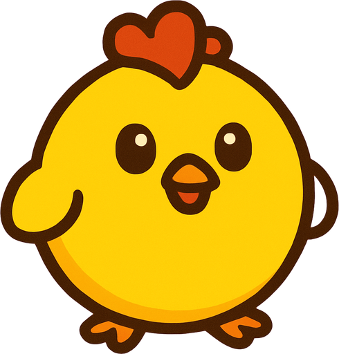 ball chicken and yellow.
In-Game asset.  2d.  High contrast.  No shadows