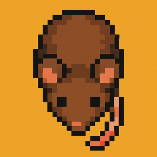 rata pixel art. desde arriba
In-Game asset.  2d.  High contrast.  No shadows