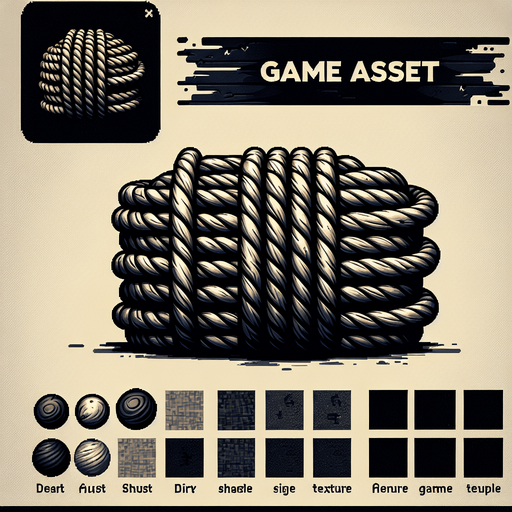 a dirty and eerie 2d horizontal rope.
Single Game Texture. In-Game asset. 2d. Blank background. High contrast. No shadows.