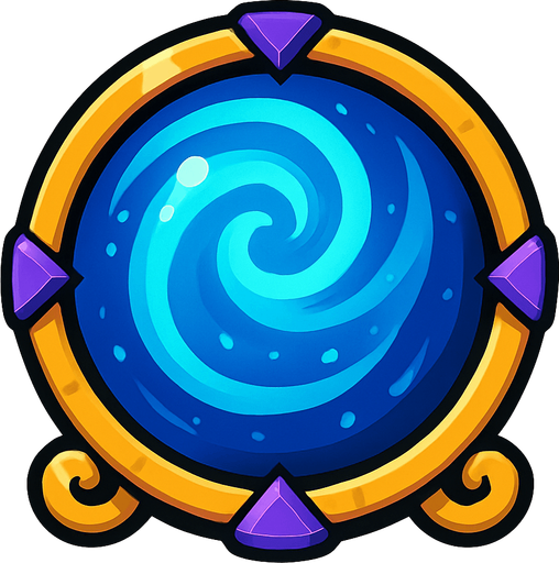 magic ball.
In-Game asset.  2d.  High contrast.  No shadows