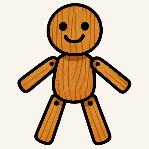 Basit bir kukla figürü.
In-Game asset.  2d.  High contrast.  No shadows