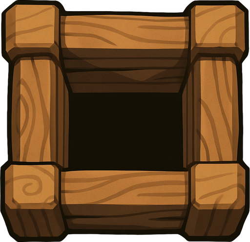 Wooden Tower base like the ones the Cannons in Clash of Clans have.
In-Game asset.  2d.  High contrast.  No shadows. Topdown