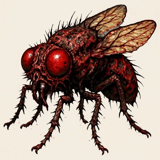 disgusting fly bug, realistic.
In-Game asset.  2d.  High contrast.  No shadows